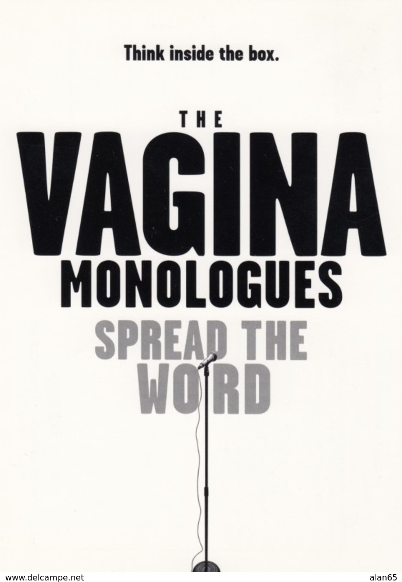 'The Vagina Monologues' Play By Eve Ensler, Westside Theatre New York City, C1990s Vintage GoCard Postcard - Theatre