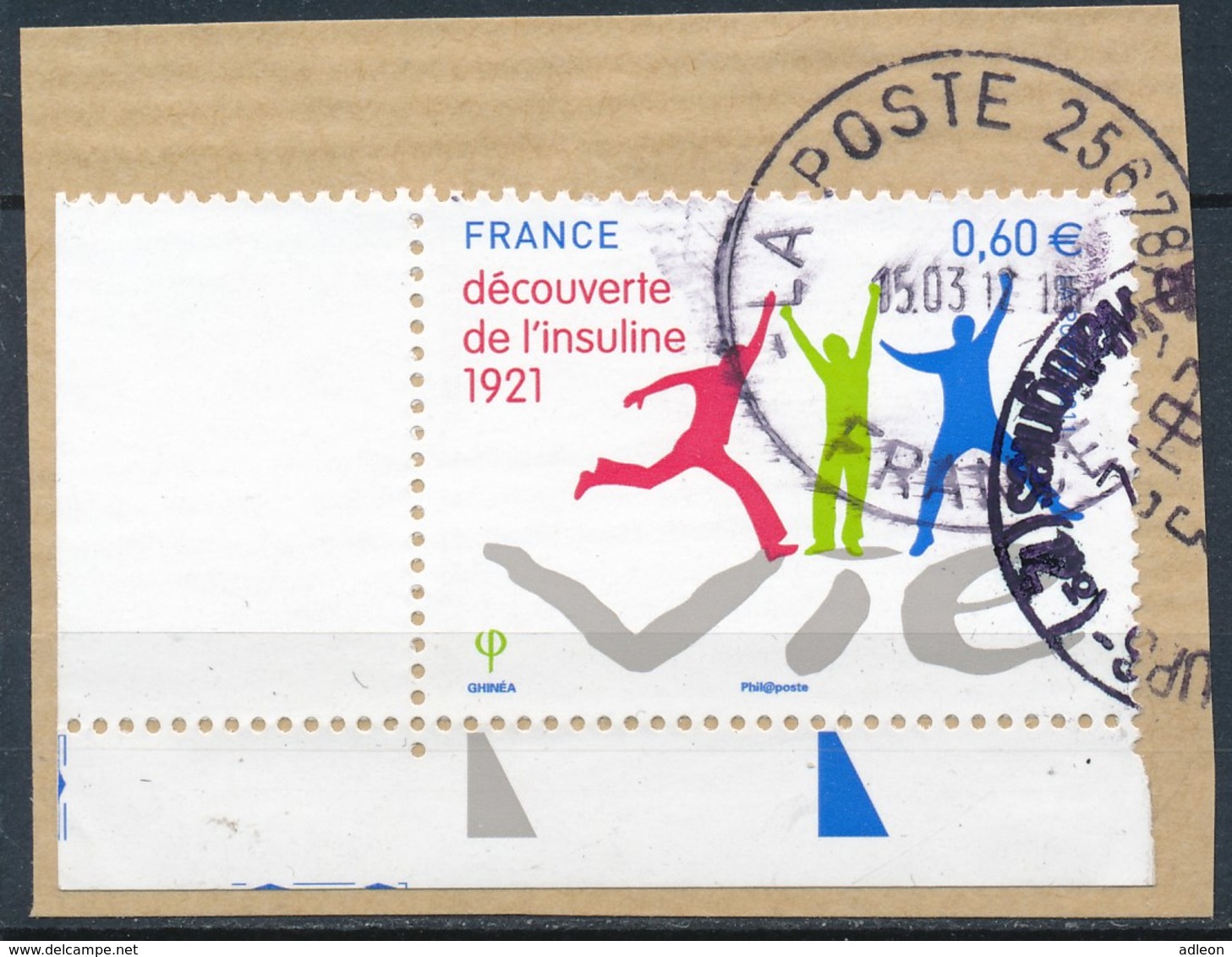 France - Découverte De L'Insuline YT 4630 Obl. Cachet Rond Sur Fragment - Used Stamps