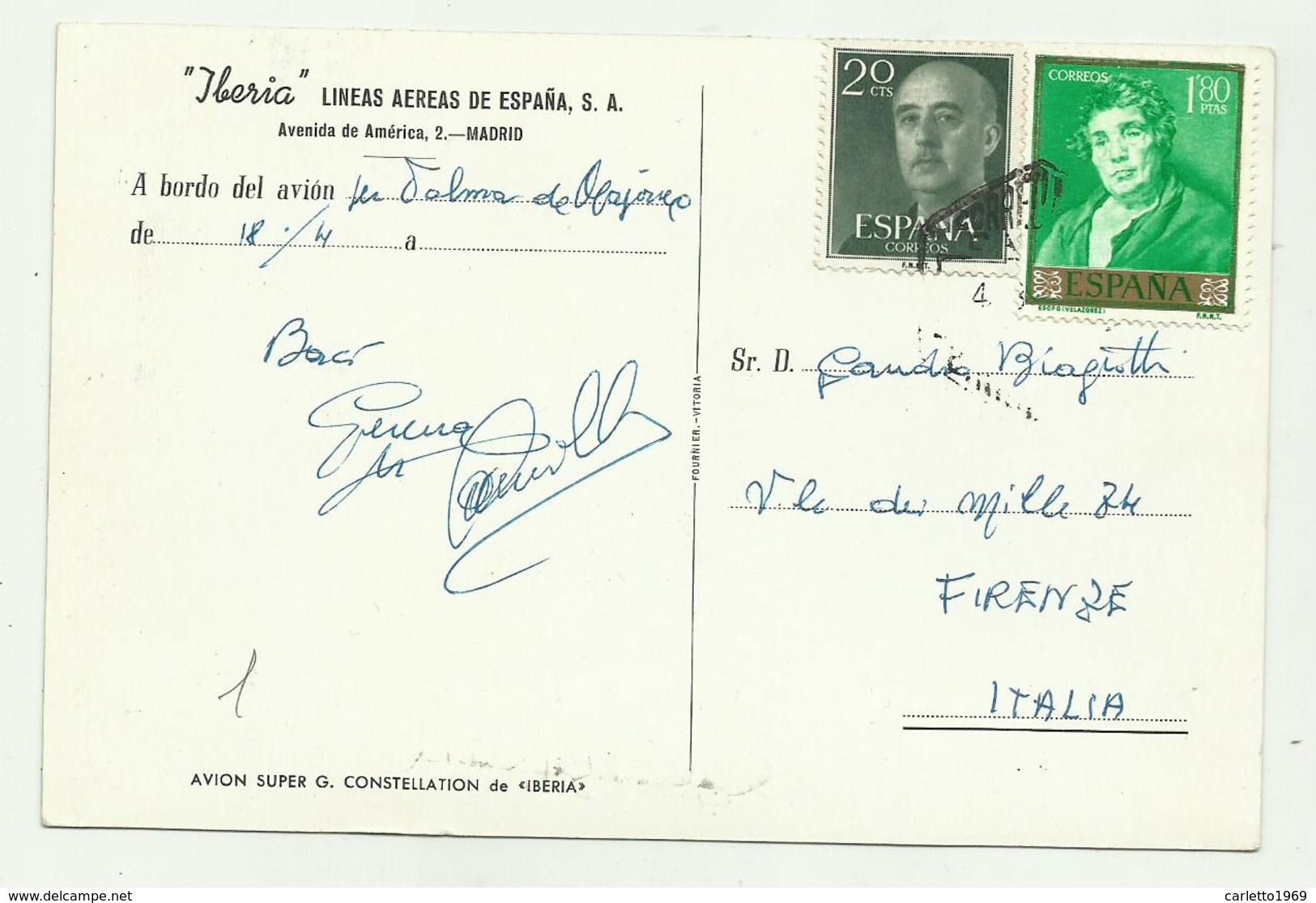 SUPER G CONSTELLATION - IBERIA LINEAS AEREAS ESPANA  VIAGGIATA  FG - 1946-....: Moderne
