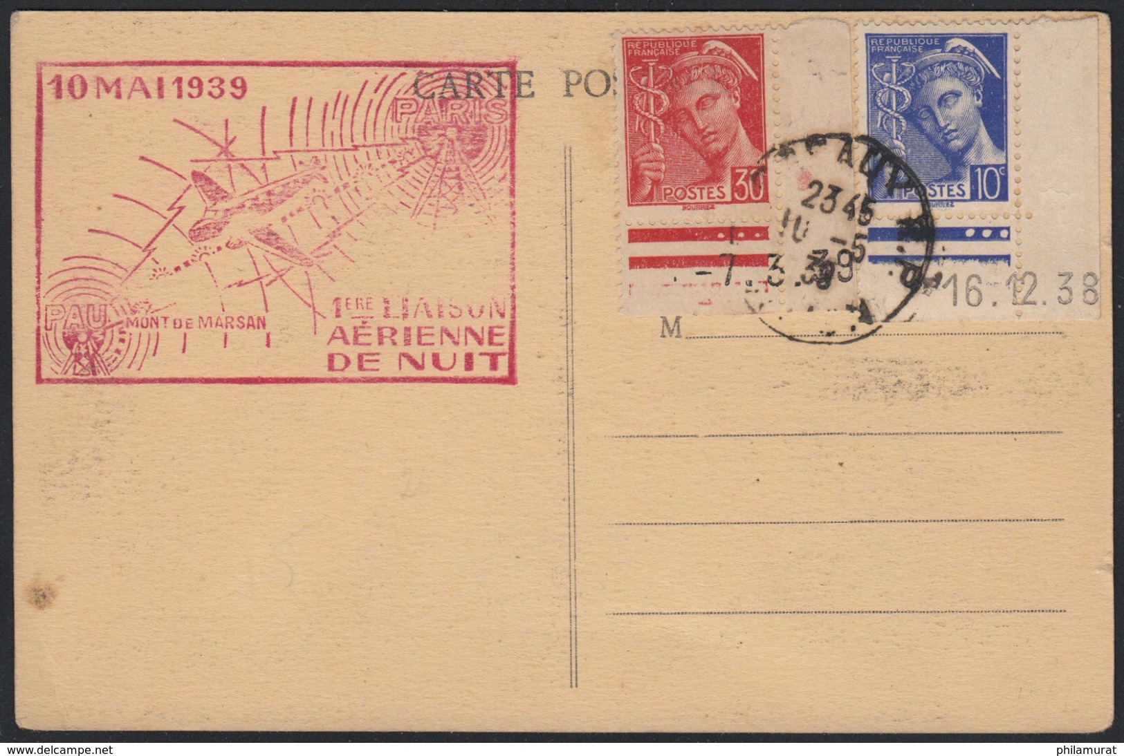 Poste Aérienne Aéropostale 1936/1939, lot de 1er vols 1ère liaisons s/lettres