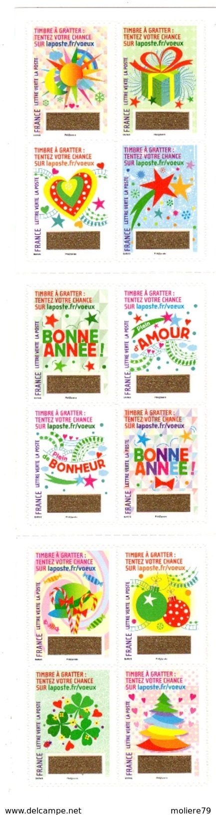 Carnet N° 1336 Meilleurs Voeux 2016, Les Timbres à Gratter",  12 Timbres - Autres & Non Classés