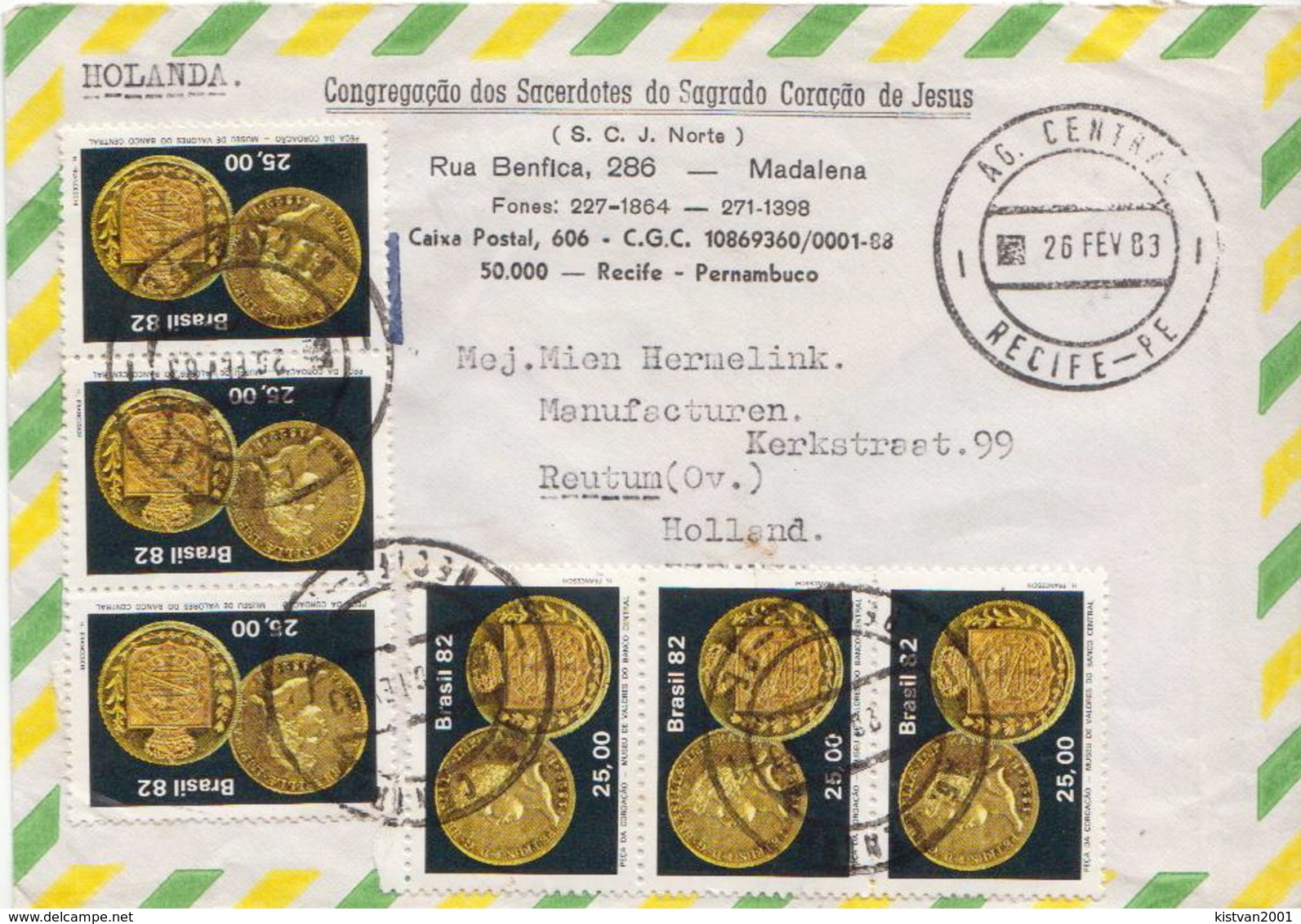 Postal History Cover: Brazil Sets On 2 Covers - Coins