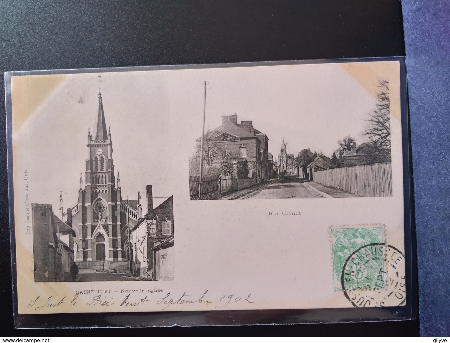 CPA. (60) ST JUST .Nouvelle église .Rue Carnot.               (G.040) - Saint Just En Chaussee