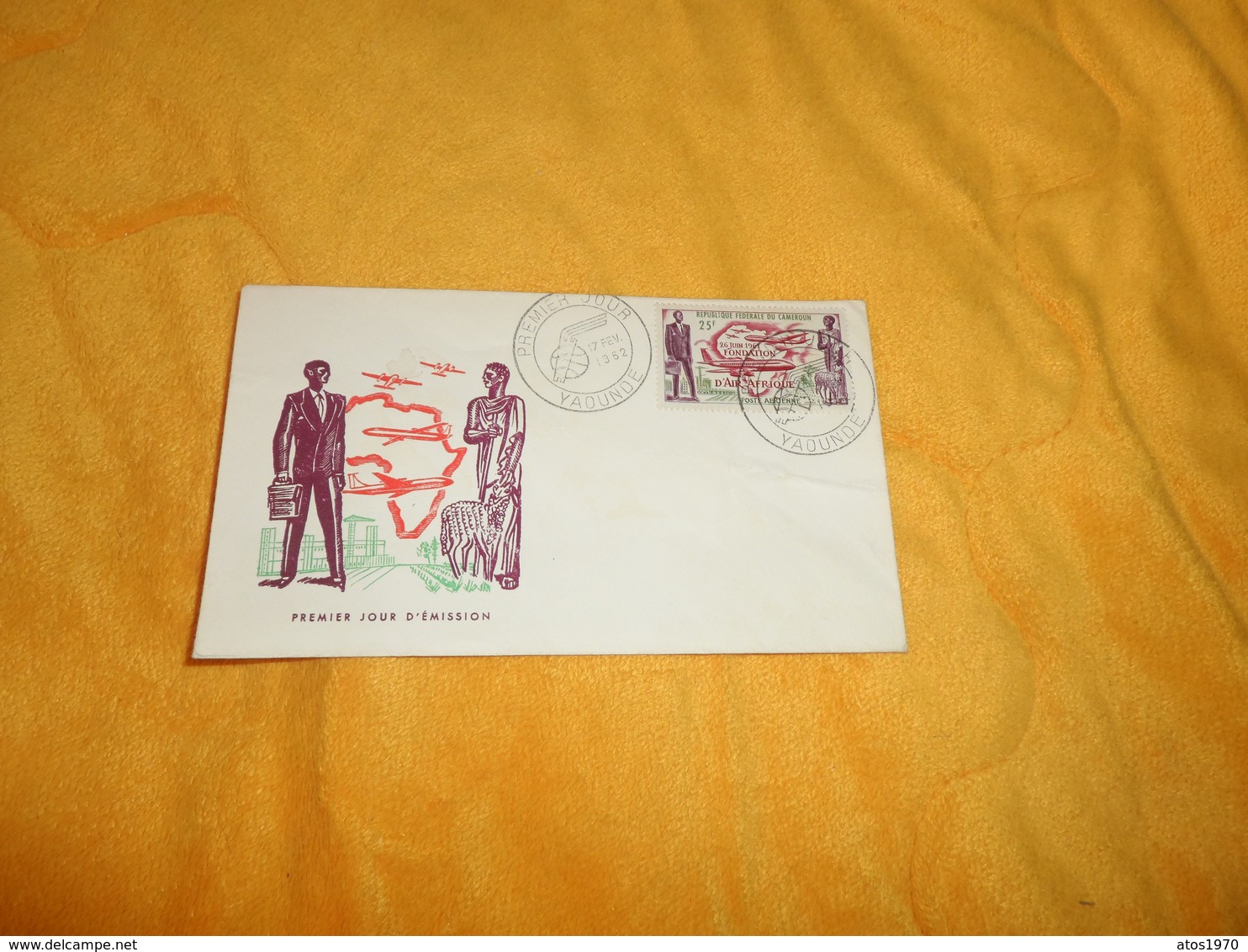 ENVELOPPE FDC DE 1962...PREMIER JOUR D'EMISSION YAOUNDE...CACHETS + TIMBRE - Cameroun (1960-...)