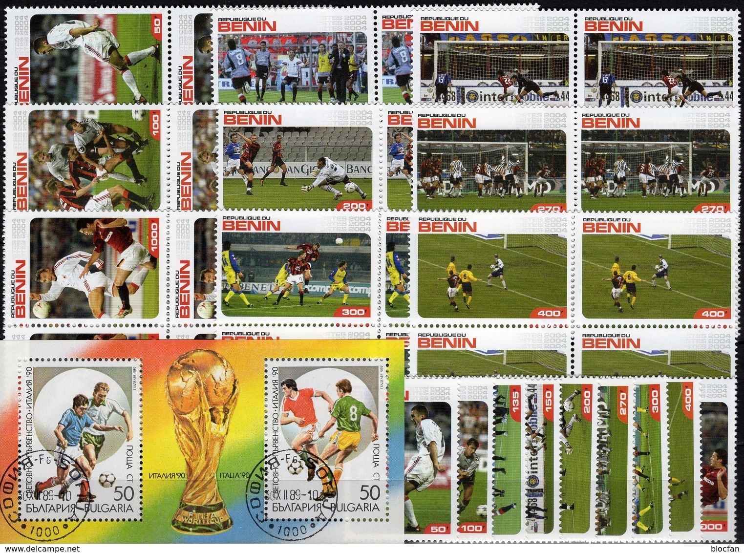 Team 1989 BULGARIEN Block 208+AFRICA 9 Stamp 50-1000 Franc+VB ** 52€ Fußball Ss Football M/s Blocs/sheets Bf Soccer - 1990 – Italien