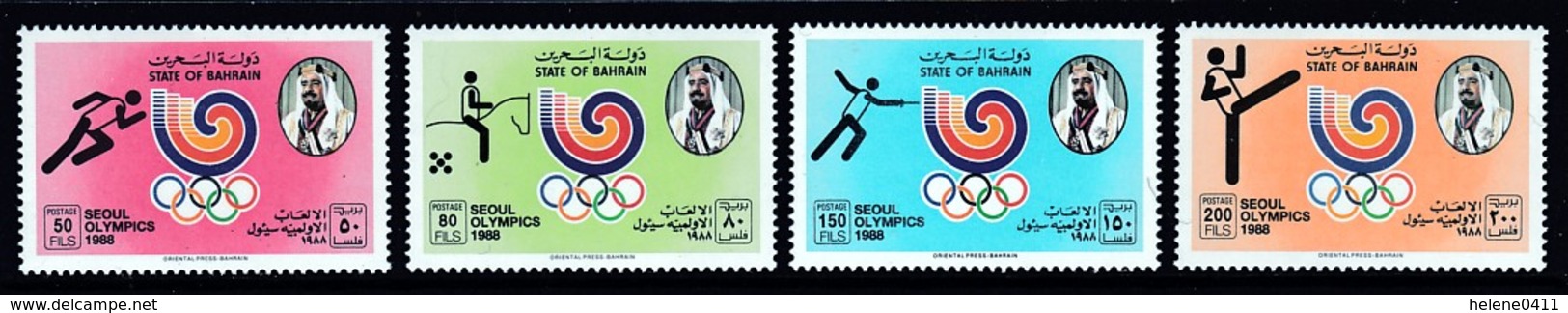 SERIE NEUVE DE BAHRAIN - JEUX OLYMPIQUES DE SEOUL N° Y&T 360 A 363 - Sommer 1988: Seoul