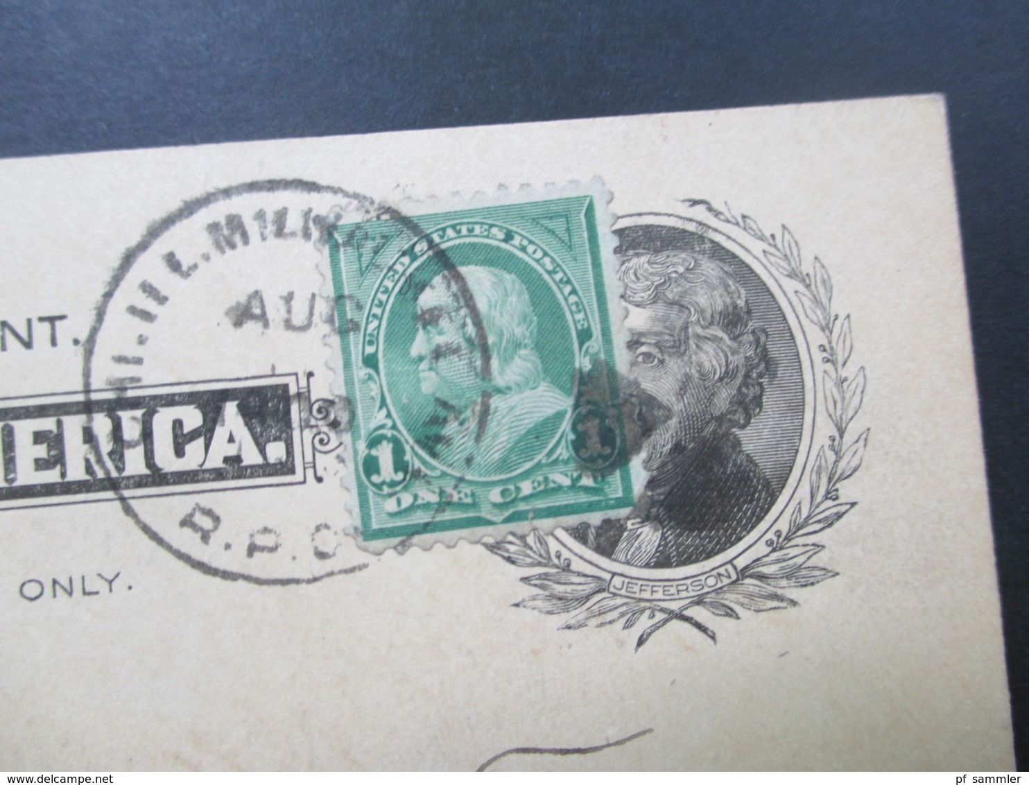 USA 1899 / 1900 3 GA mit Zusatzfrankaturen nach Hadersleben Schleswig mit Ak Stempel! 1x Fahnenspempel Fort Wayne