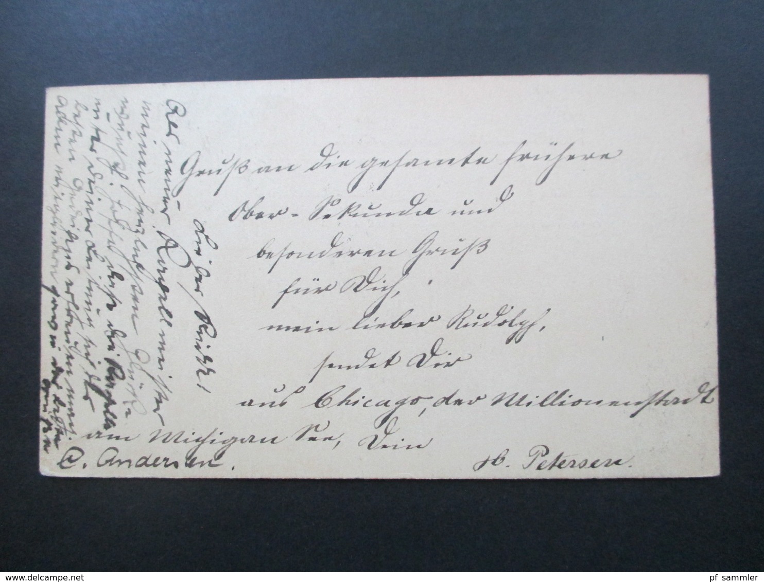 USA 1899 / 1900 3 GA mit Zusatzfrankaturen nach Hadersleben Schleswig mit Ak Stempel! 1x Fahnenspempel Fort Wayne