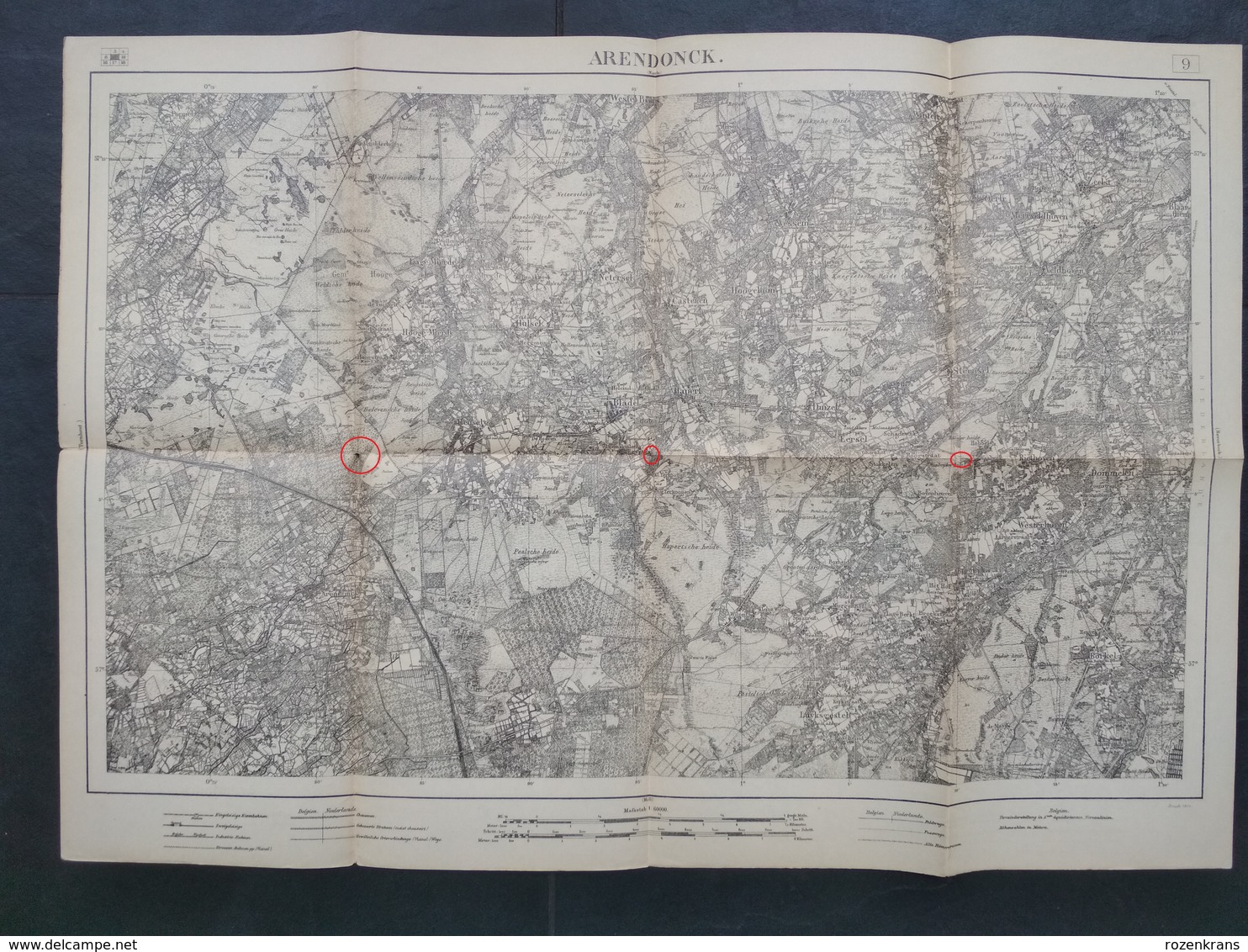 Topografische En Militaire Kaart STAFKAART 1914 WW1 WWI Arendonk Poppel Velhoven Casteren Hulsel Vessem Mierde Oerle - Mapas Topográficas