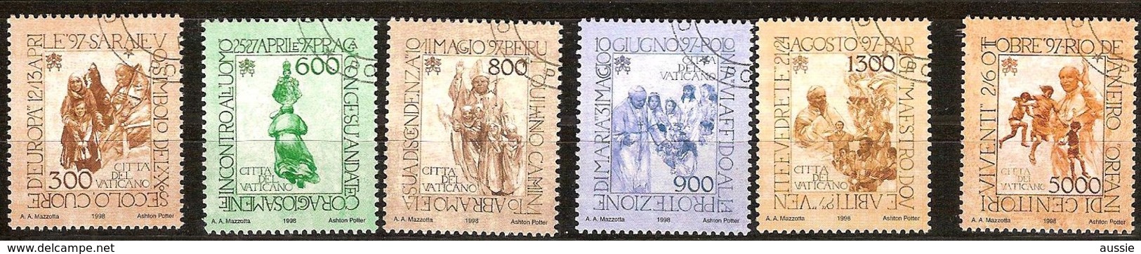 Vatican 1999 Yvertn° 1121-26 (°) Used Voyages Du Pape Cote 13,50 Euro - Oblitérés