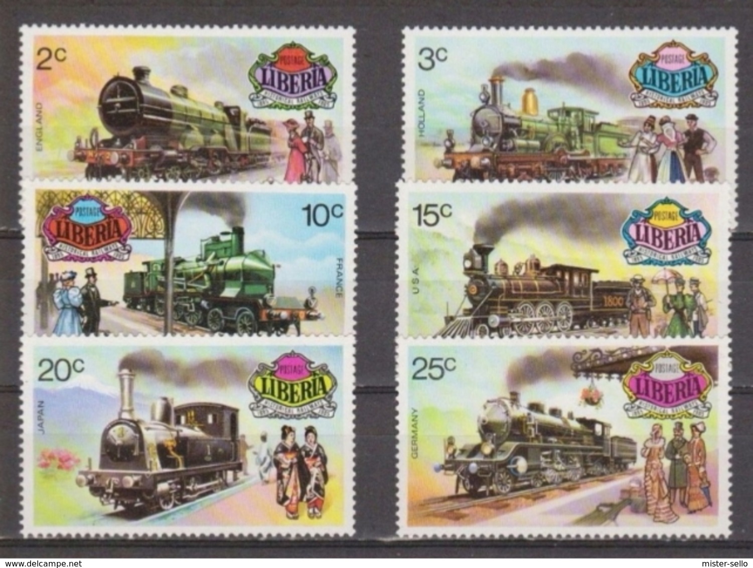 LIBERIA 1973 Historical Railways 1895-1905. NUEVO - MNH ** - Trenes