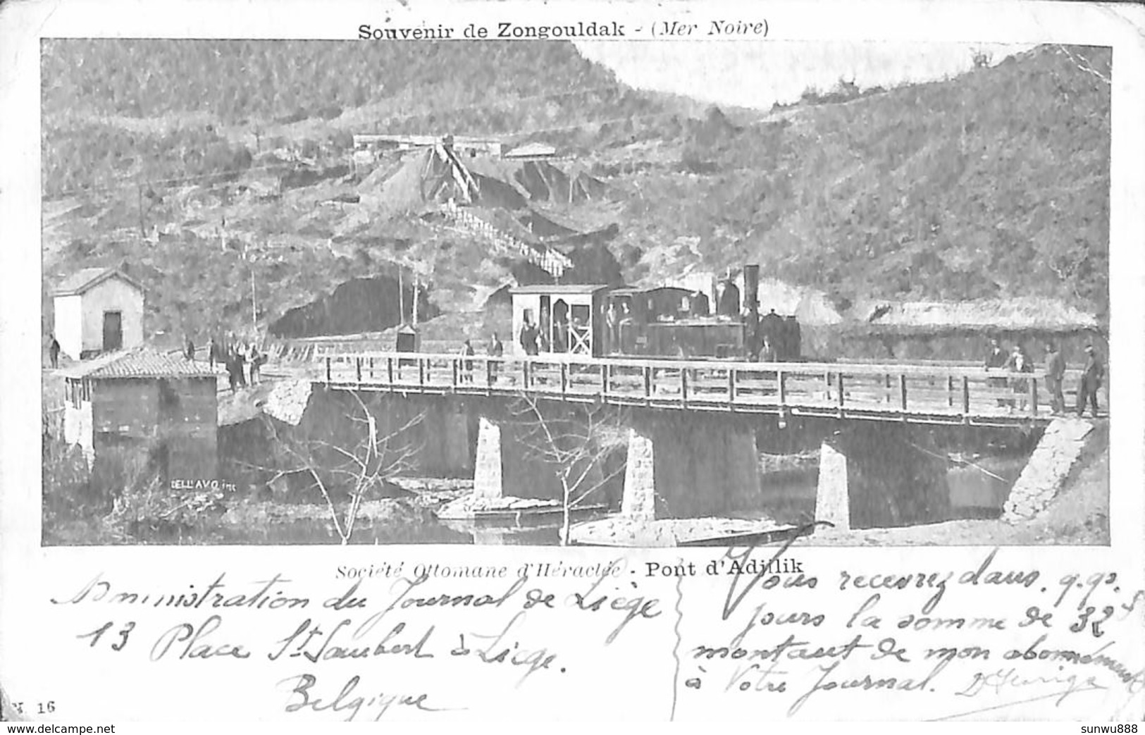 Souvenir De Zongouldak - Société Ottomane DHéraclée - Pont D'Adjllik (mine, Top Animation, Train 1903.. Léger Plis Coin) - Turkey