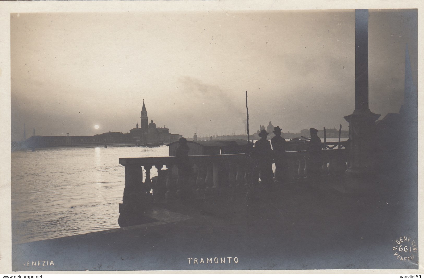 VENEZIA-TRAMONTO-CARTOLINA VERA FOTOGRAFIA NON VIAGGIATA-ANNO 1910-1920 - Venezia (Venice)