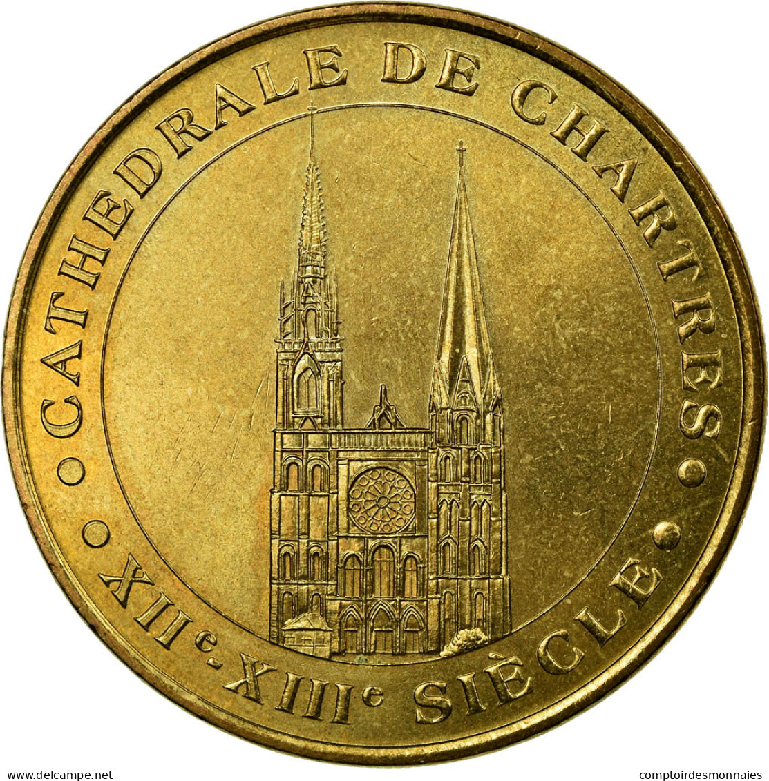 France, Jeton, Tourist Token, Chartres - La Cathédrale N°2, Arts & Culture - Autres & Non Classés