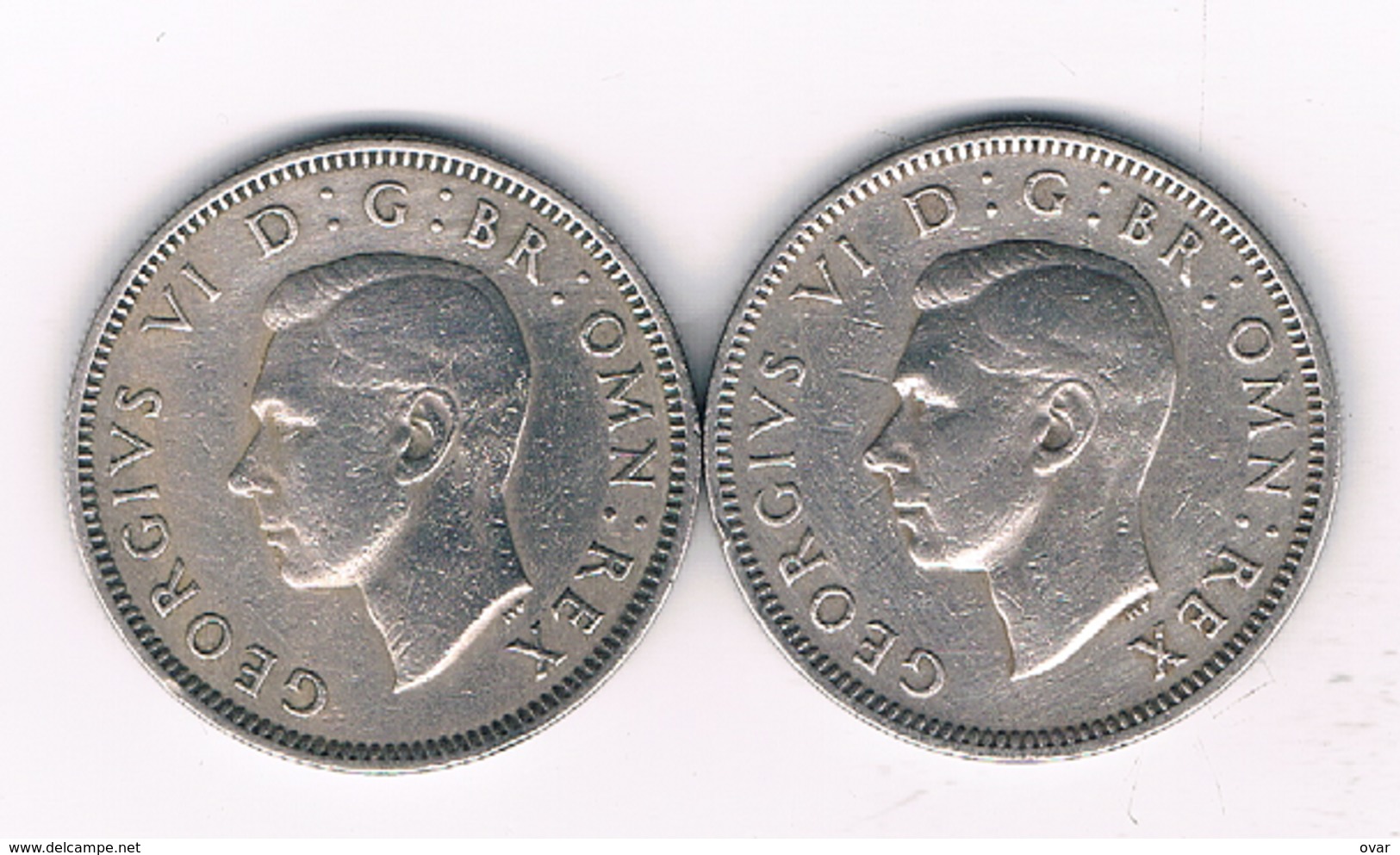 2 X ONE SHILLING 1949 GROOT  BRITANNIE /4078/ - I. 1 Shilling