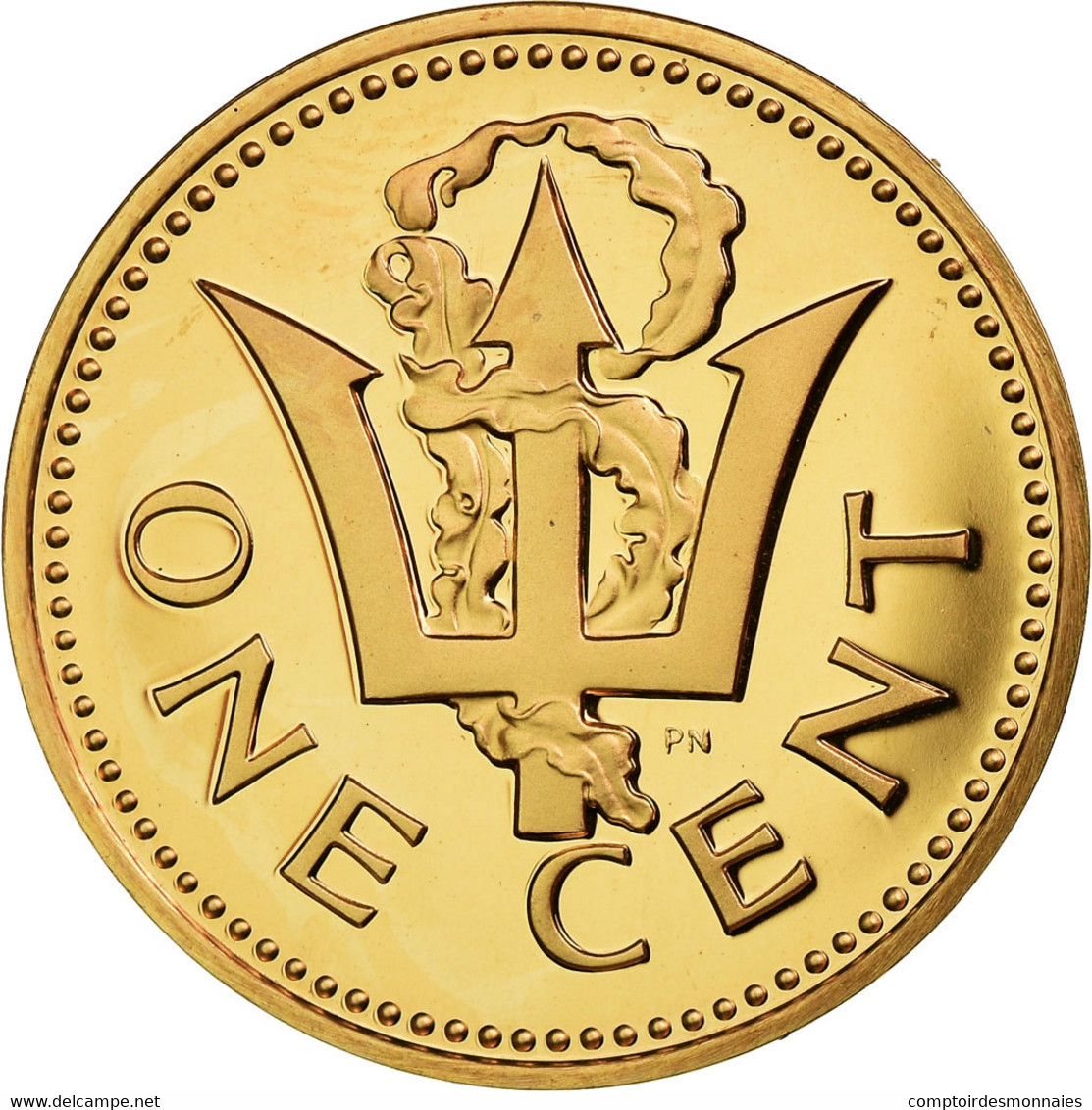 Monnaie, Barbados, Cent, 1975, Franklin Mint, FDC, Bronze, KM:10 - Barbados