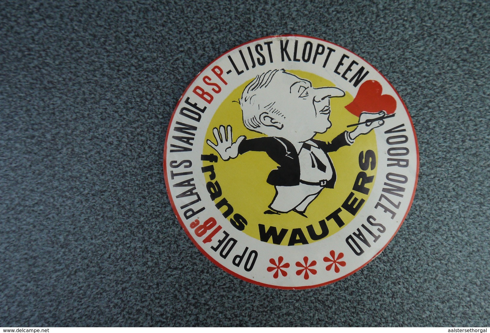 Aalst Carnaval Sticker Frans Wauters  Kandidaat Bsp - Autocollants