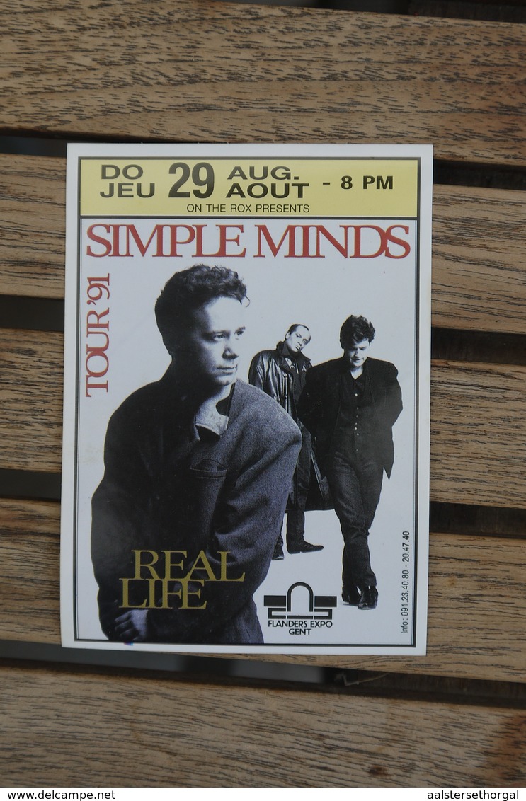 Simple Minds 1991 Sticker Tour ' Real Life ' Zelfklever - Photos