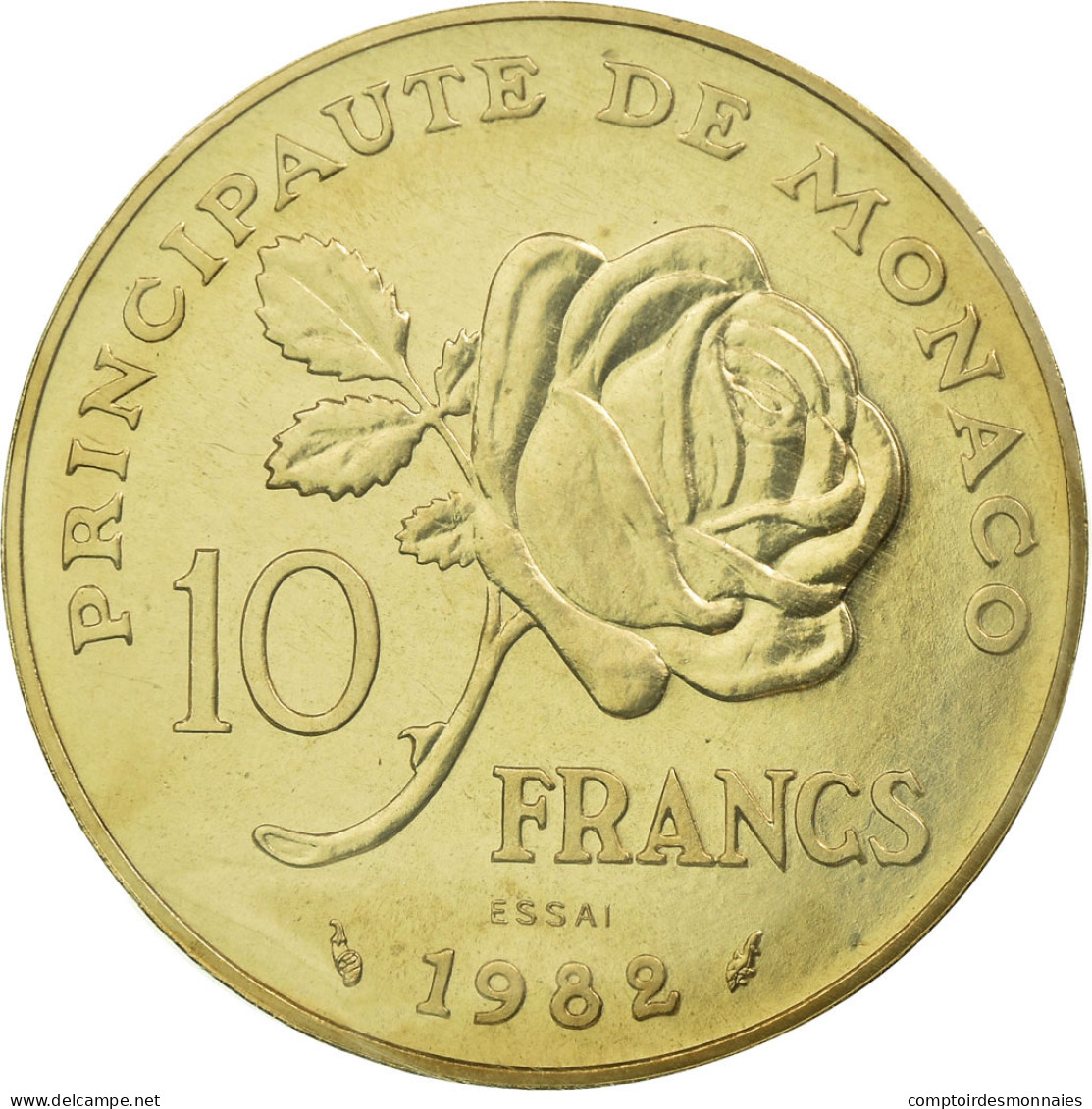 Monnaie, Monaco, 10 Francs, 1982, ESSAI, FDC, Nickel-Aluminum-Bronze - 1960-2001 Nouveaux Francs