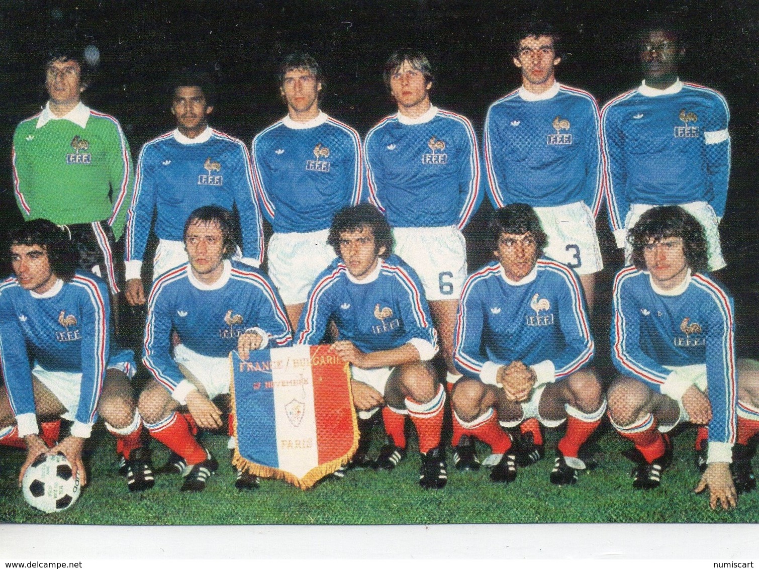 Football Foot Equipe De France Match France/Bulgarie Novembre 1977 Platini Lacombe Rocheteau Trésor Six Bossis - Calcio