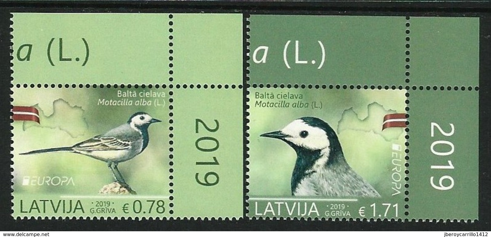 LETONIA /LATVIA /LETTLAND /LETTONIE -EUROPA 2019 -NATIONAL BIRDS.-"AVES - BIRDS -VÖGEL -OISEAUX"- SERIE 2 V.- CH DER - 2019