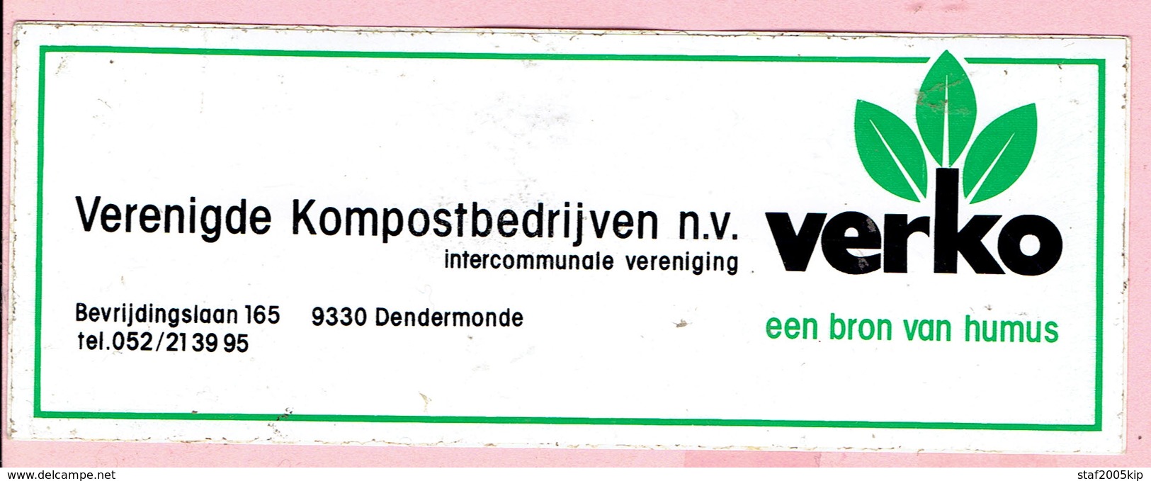 Sticker - Verko - Bevrijdingslaan Dendermonde - Kompostbedrijf - Autocollants