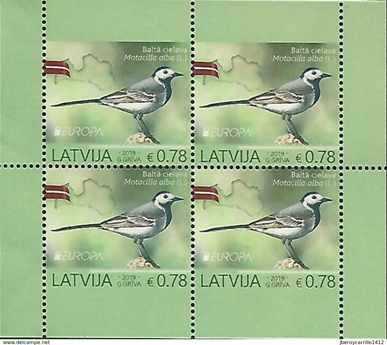 LETONIA /LATVIA /LETTLAND /LETTONIE -EUROPA 2019 -NATIONAL BIRDS.-"AVES - BIRDS -VÖGEL -OISEAUX"-PANE CARNET FERIA ESSEN - 2019