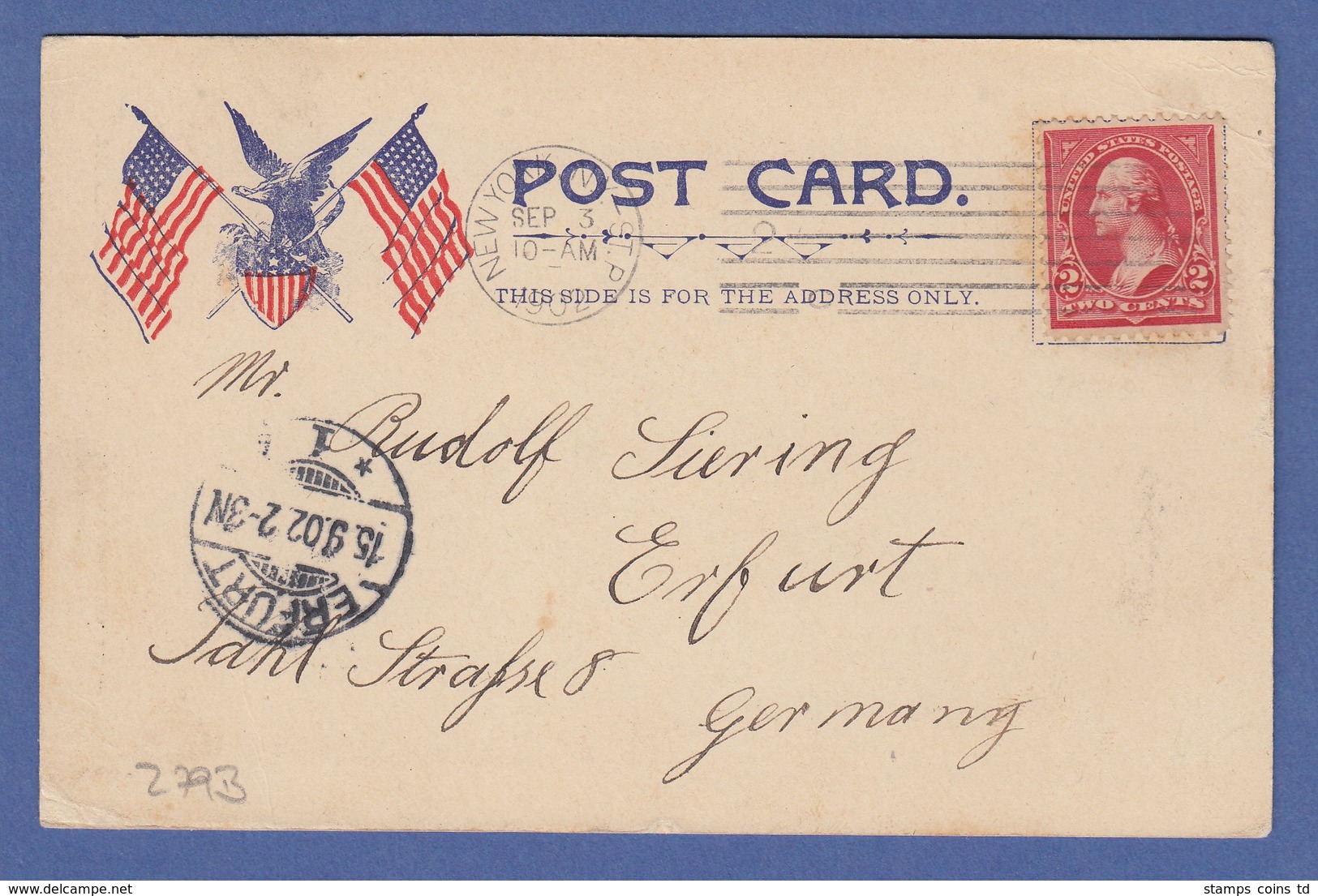 USA 1902 Postkarte Empire Building New York Gelaufen Nach Erfurt - Other & Unclassified