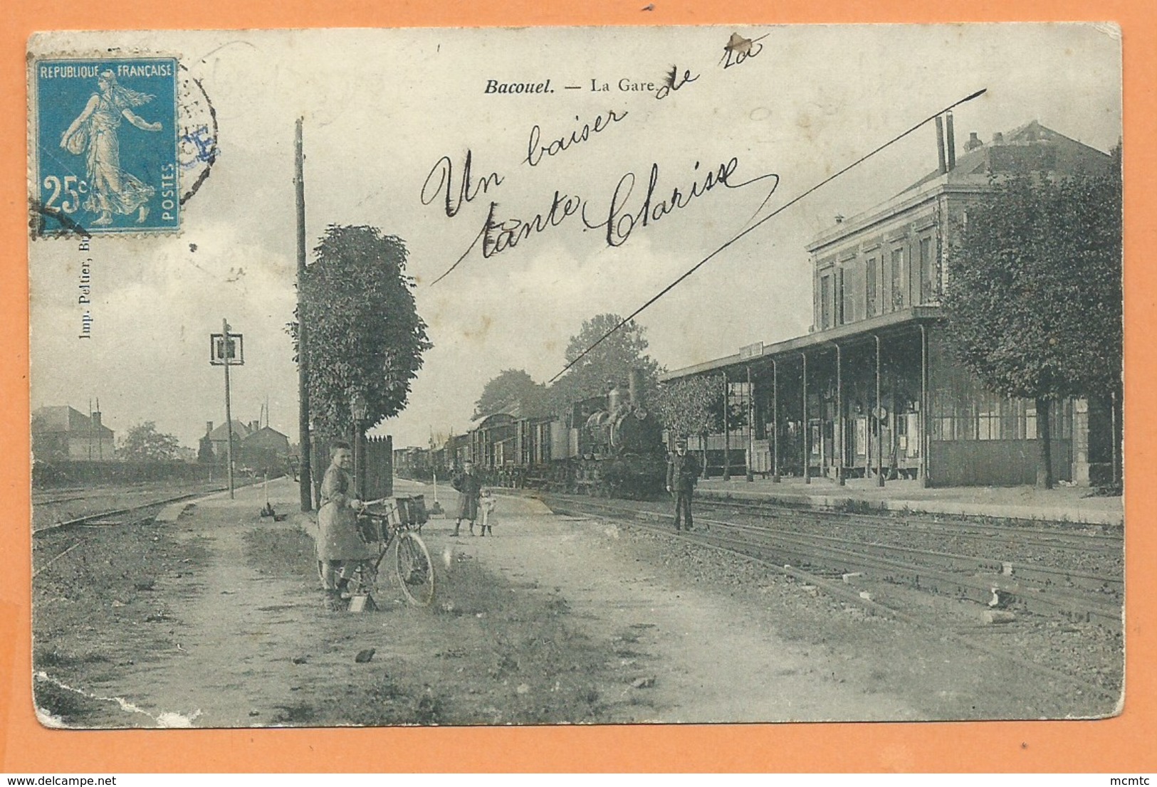 CPA  -  Bacouel  - La Gare  -( Train , Locomotive ) - Autres & Non Classés