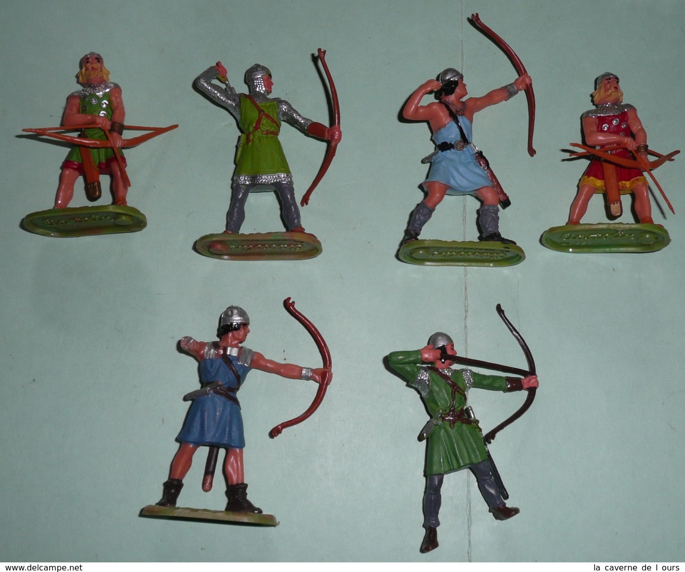 Rare Lot Soldats Plastique ELASTOLIN Germany Moyen-âge Archers En Boite OUGEN Archer - Militaires