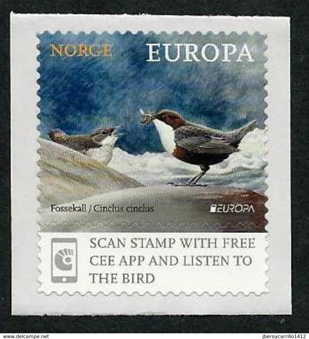 NORUEGA/ NORWAY/ NORWEGEN/ NORVÈGE- EUROPA 2019 -NATIONAL BIRDS.-"AVES - BIRDS - VÖGEL -OISEAUX"- SELLO De STRIP 1 V. - 2019