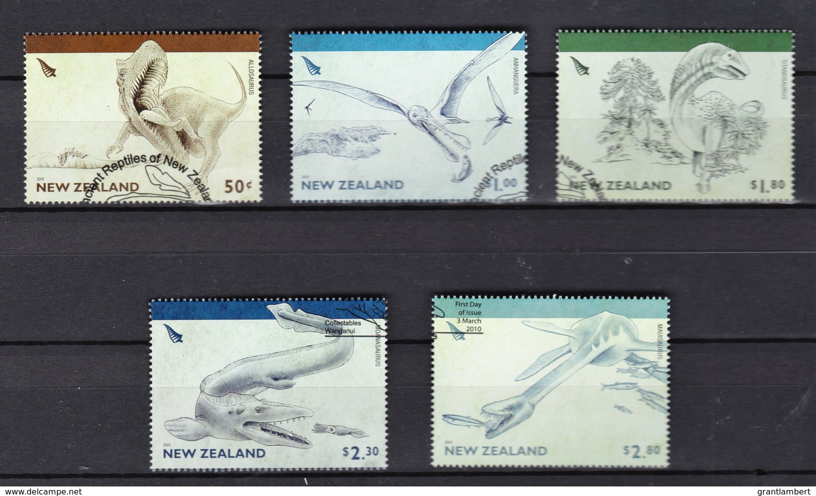 New Zealand 2010 Ancient Reptiles Set Of 5 Used - Used Stamps