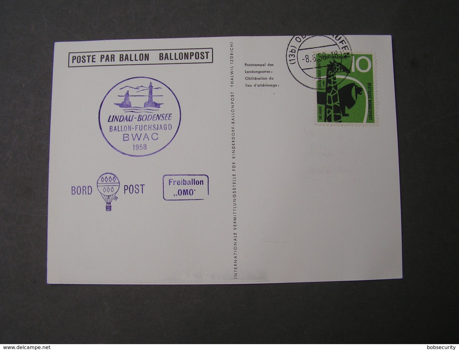 Lindau Ballonfahrt 1958 - Briefe U. Dokumente
