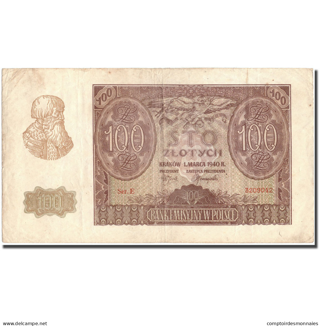 Billet, Pologne, 100 Zlotych, 1940, 1940-03-01, KM:97, TTB - Poland