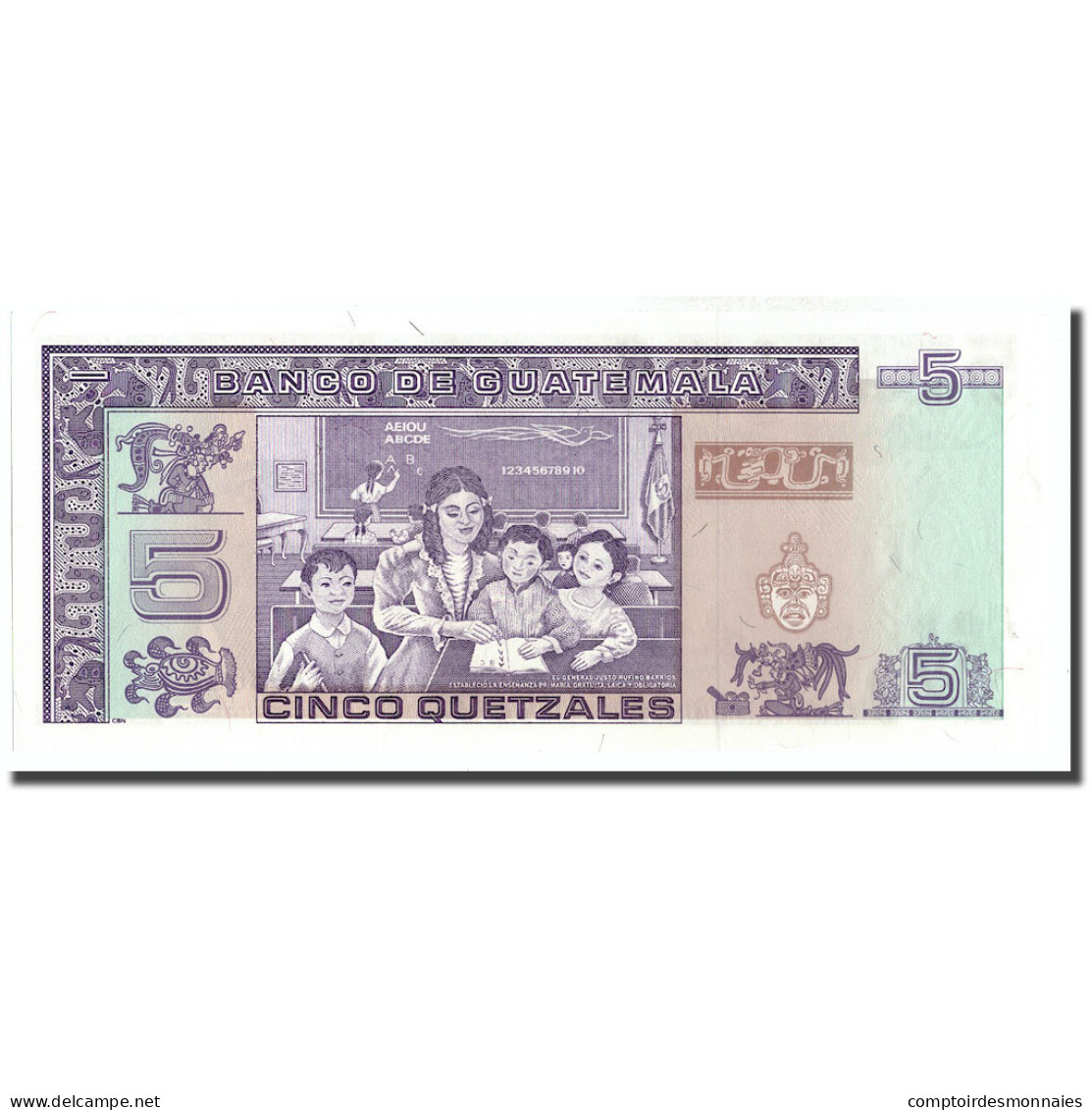 Billet, Guatemala, 5 Quetzales, 1990, 1990-01-03, KM:74a, NEUF - Guatemala