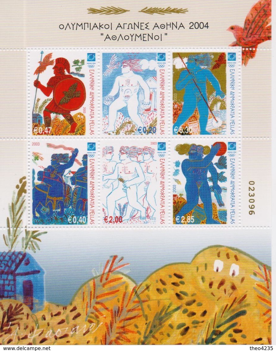 GREECE STAMPS 2003/ ATHENS 2004:ATHLETES/SHEETLET  28/11/03-MNH-COMPLETE SET - Verano 2004: Atenas