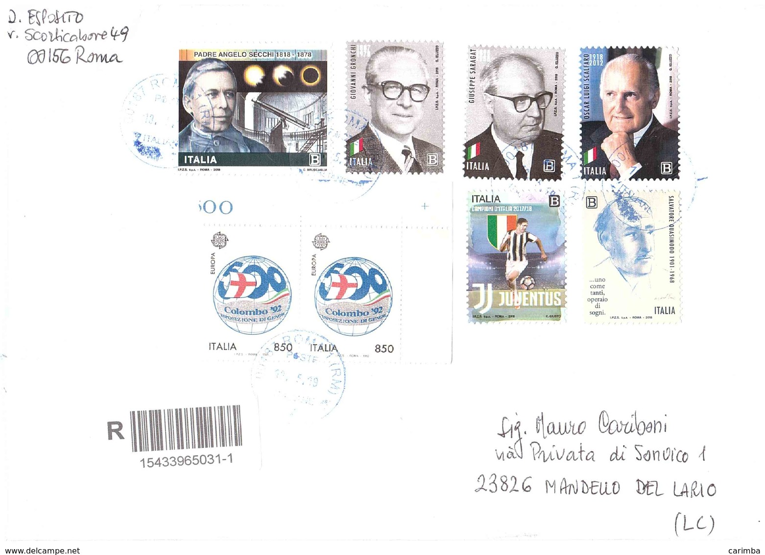 BELLA RACCOMANDATA AFFRANCATURA MISTA - 2011-20: Storia Postale