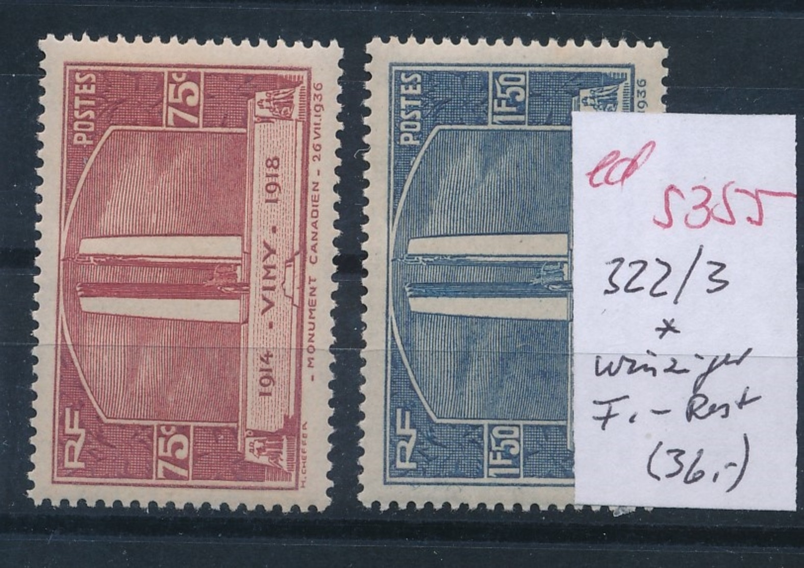 Frankreich Nr. 322-3    -  Siehe Schild    (ed5355   ) Siehe Scan - Unused Stamps