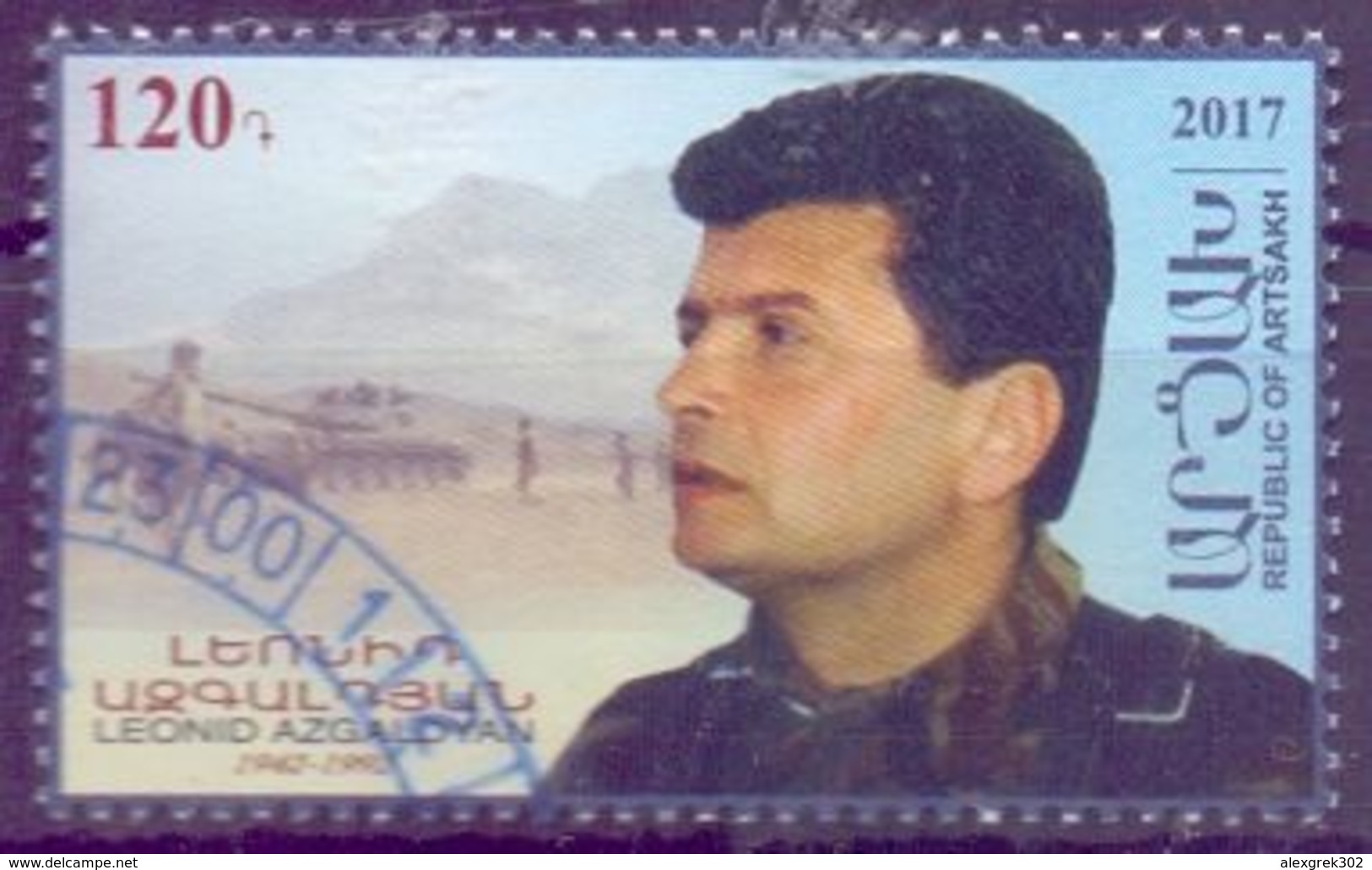 Used Armenia - Karabakh 2017, National Hero Leonid Azgaldyan (physicist, Tank)1V. - Armenië