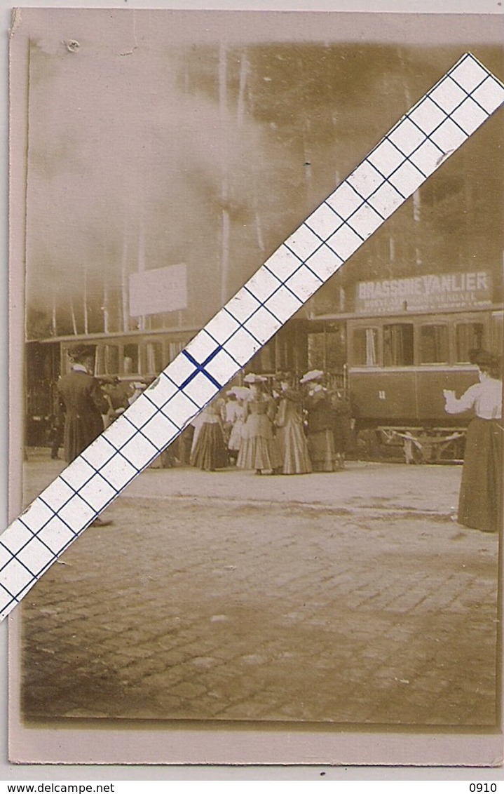 ORIGINELE FOTO STOOMTRAM HOEILAART-GROENENDAAL -PUBLICITEIT OP TRAM "BRASSERIE VAN LIER" 6/9CM - Autres & Non Classés