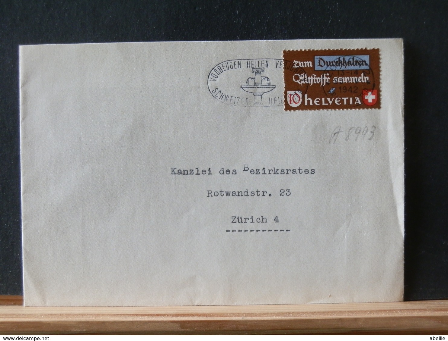 A8993  LETTRE   SUISSE 1942 - Lettres & Documents