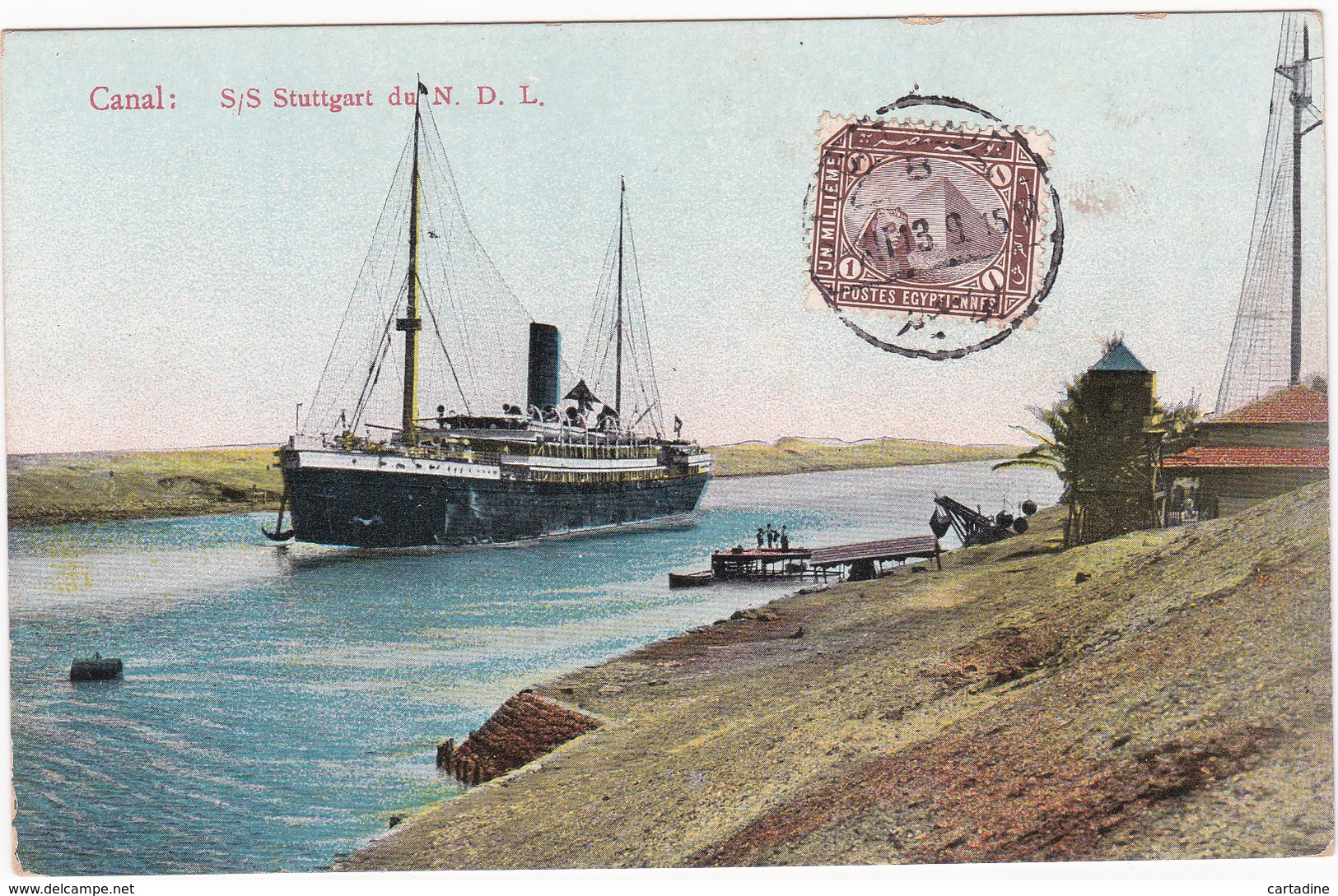 CPA Egypte - Canal: S/S Stuttgart Du N. D. L.- Paquebot - Canal De Suez - 1913 - Suez