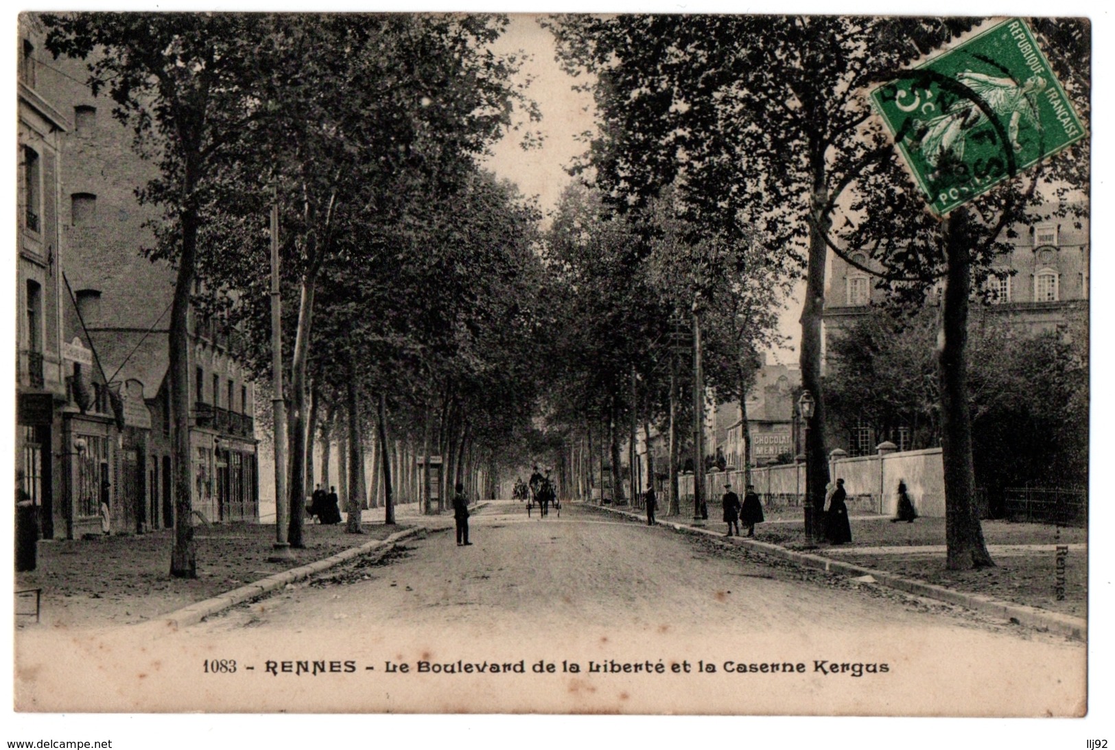 CPA 35 - RENNES (Ille Et V.) . 1083. Boulevard De La Liberté Et Caserne Kergus - Rennes