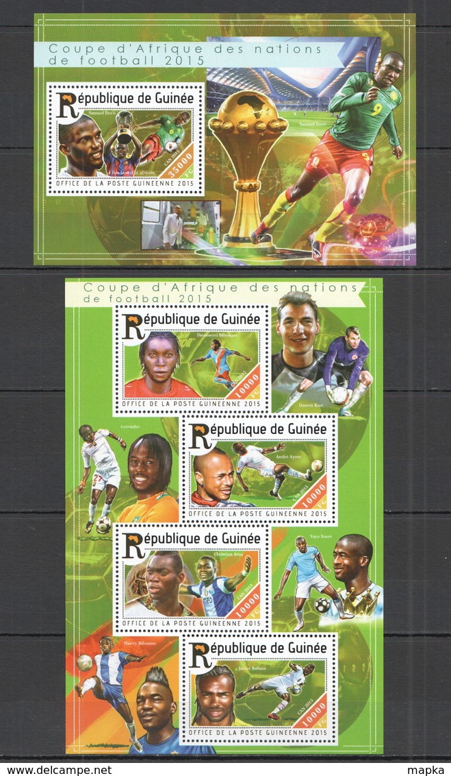 ST185 2015 GUINEE GUINEA SPORT FOOTBALL AFRICANS CUP NATIONS 2015 KB+BL MNH - Coppa Delle Nazioni Africane