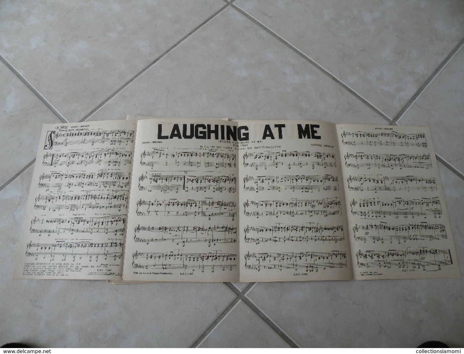 Laughing at me(Irving Berlin du film OnThe Avenue)(Paroles)(Musique)Partition pour orchestre 1937