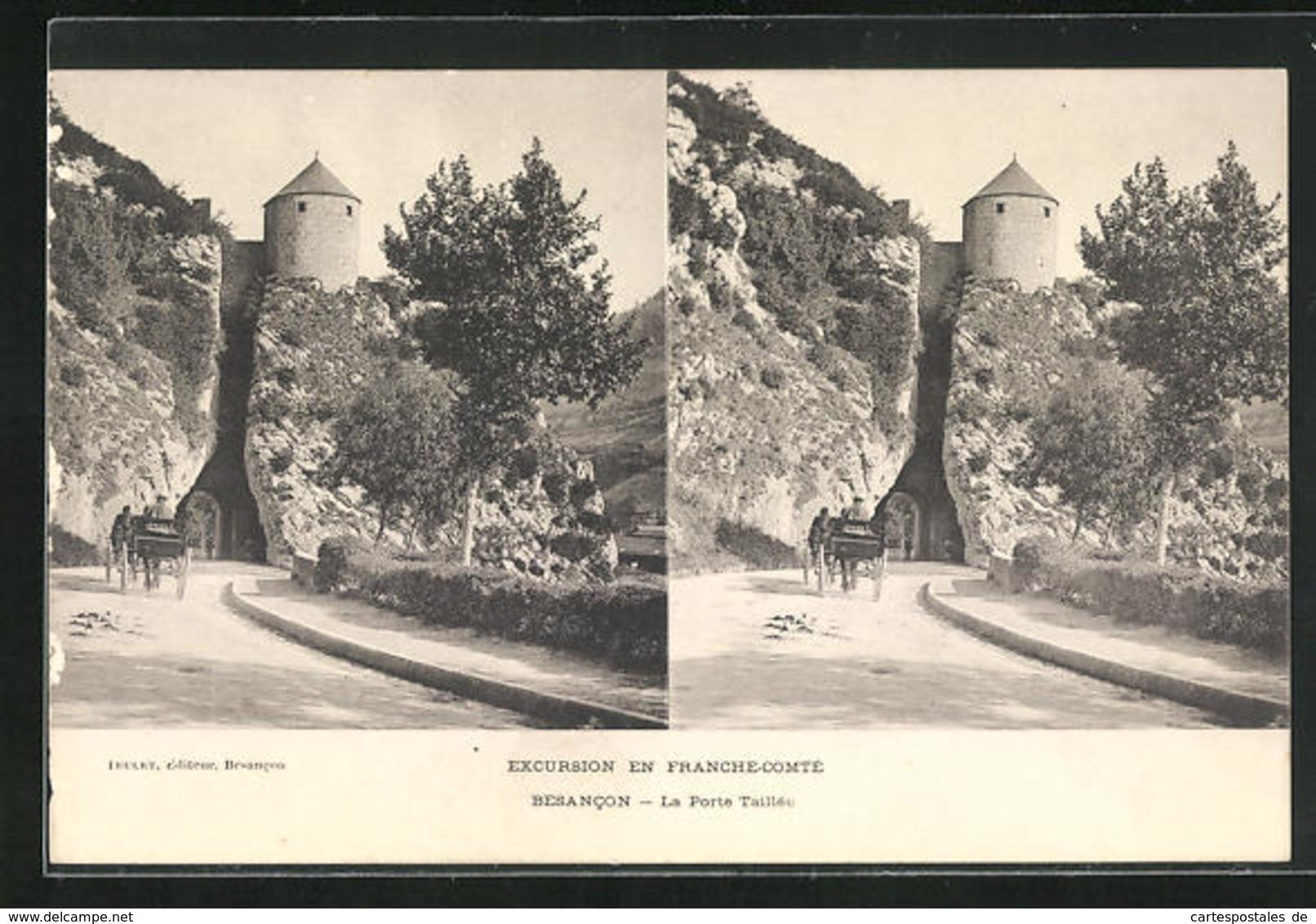 Stereo-AK Besancon, La Porte Taillee - Cartoline Stereoscopiche