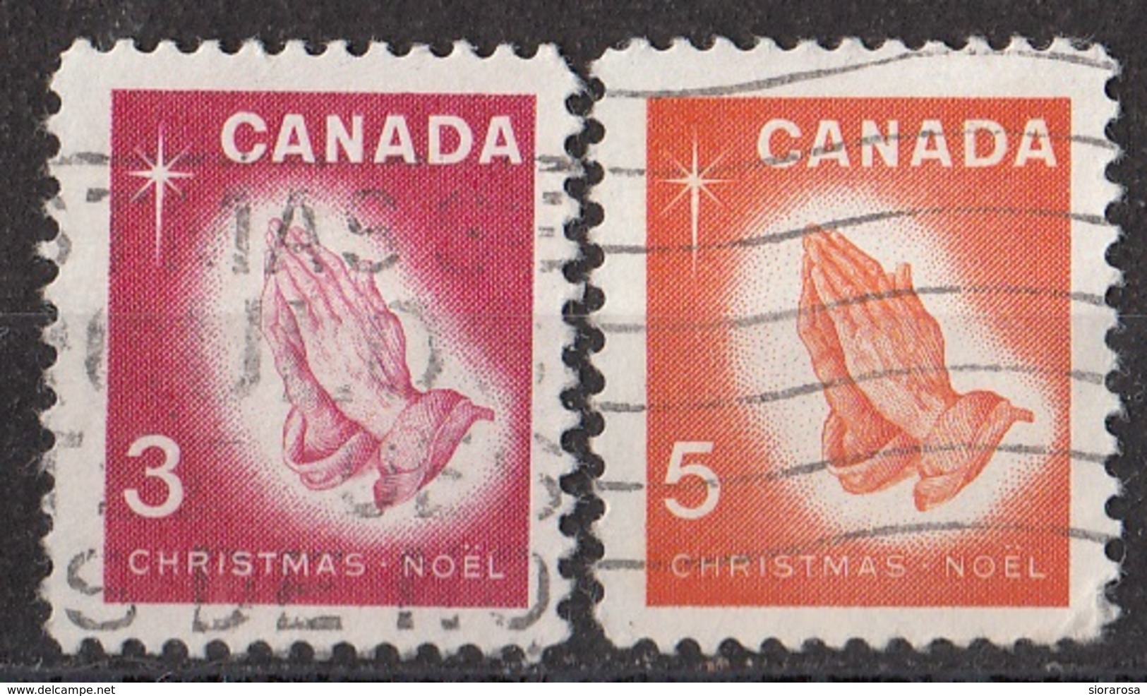 Canada 1966 Sc. 451-452 Christmas "Mani Preganti" Quadro Dipinto A. Durer Natale Paintings Used - Natale