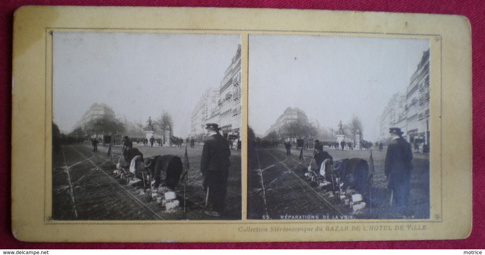 PHOTO STÉRÉOSCOPIQUE -Paris,réparation De La Voie. - Stereoscopio