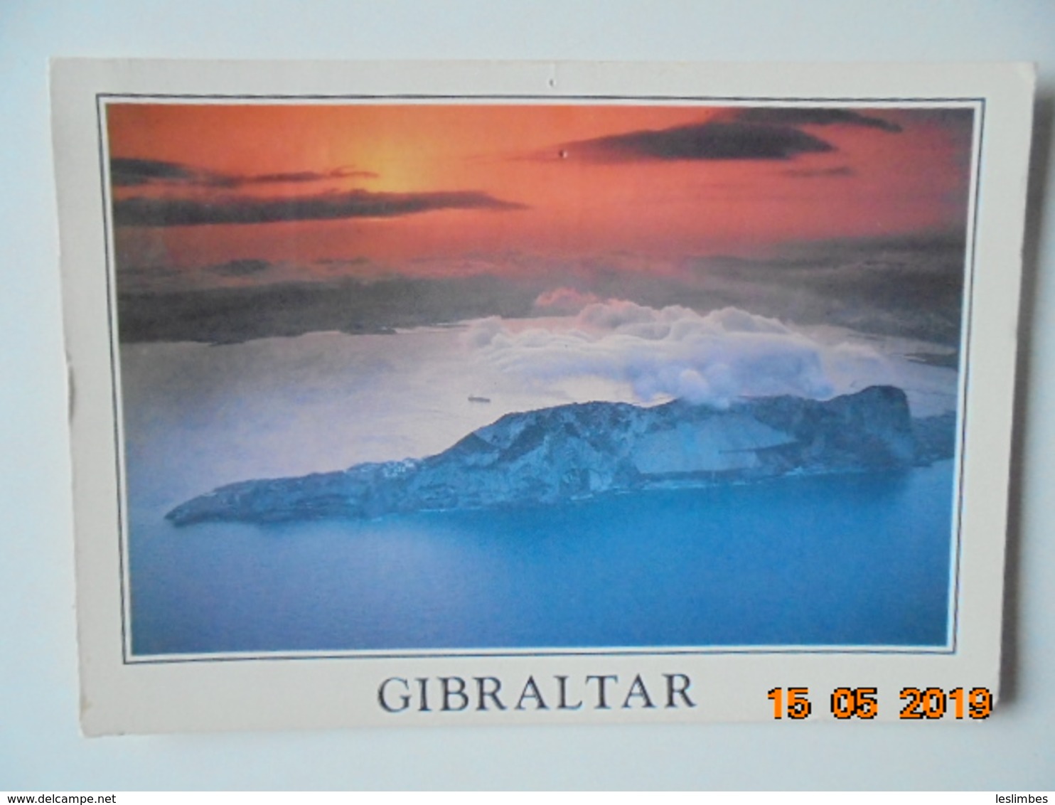 Gibraltar. East Side Of The Rock With The Sun Setting. Levante Cloud On Top Of Rock. Estoril 06J. 17 X 12 Cm. - Gibraltar