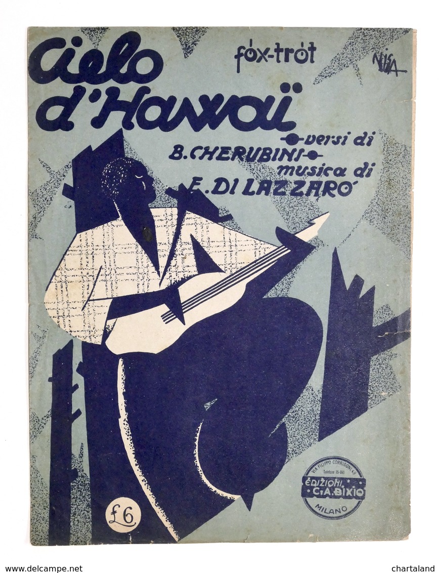 Musica Spartito - Cielo D'Hawai - Fox-trot - Ed. 1931 - Illustratore Nisa - Non Classificati